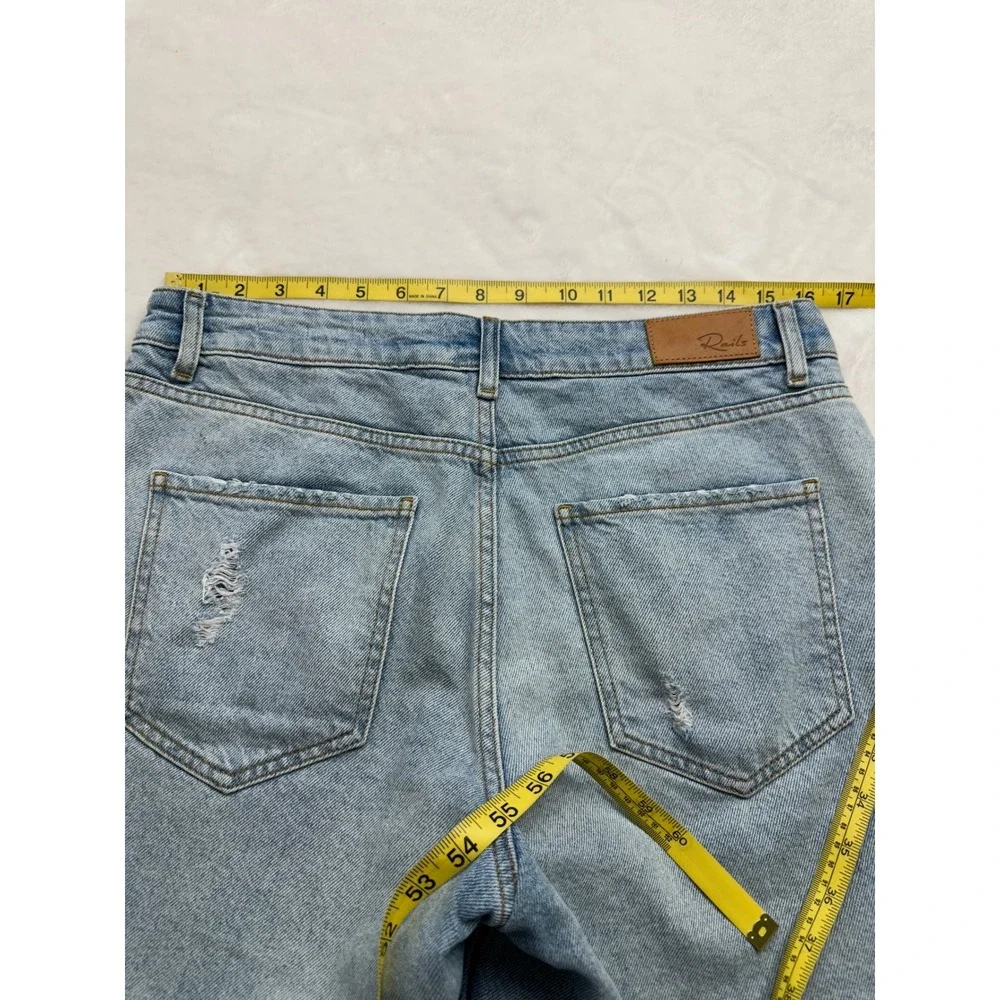 Rails The Beachwood Bermuda Shorts Women 31 Light Blue Distressed Denim